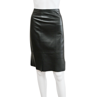 AKRIS | Black Leather Pencil Skirt