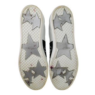JIMMY CHOO | White Leather JC Glitter Sneakers