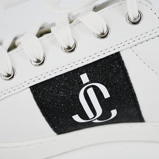 JIMMY CHOO | White Leather JC Glitter Sneakers