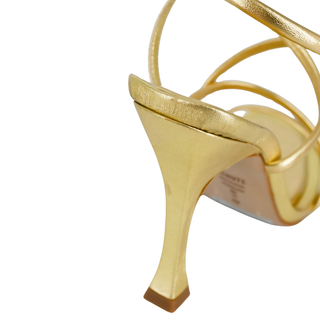 SCHUTZ | Lovi Gold-Metallic Leather Sandals