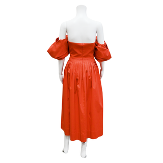 OSCAR DE LA RENTA | Puff Off-the-Shoulder Midi Dress