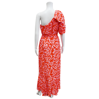 VERONICA BEARD | Vie Printed One-Shoulder Midi Dress