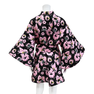 LA VIE STYLE HOUSE | Brocade Floral Wrap Kimono Dress