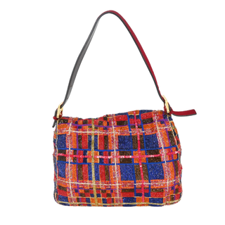 FENDI | Ponyhair Trim Embellished Baguette Bag
