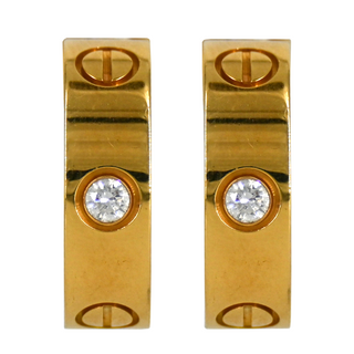 CARTIER | Yellow Gold Diamond LOVE Earrings