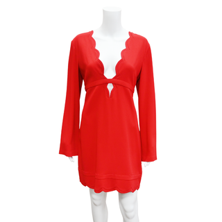ALC | Eve Red Scalloped Dress