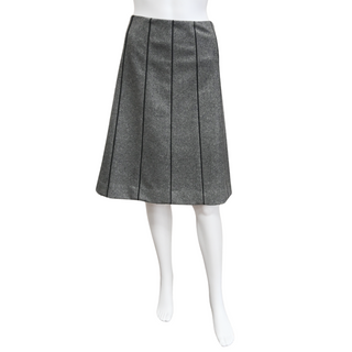 CELINE | Gray Wool-Blend A-Line Skirt