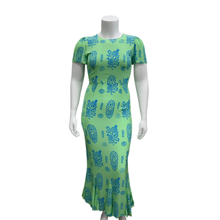 RHODE | Lulani Green Ruffled Maxi Dress