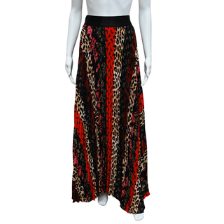 Multicolor Boho Stripe Pleated Maxi Skirt