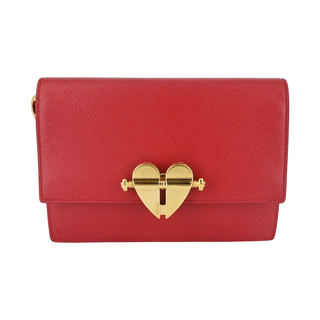 PRADA | Heart Lock Saffiano Crossbody Bag