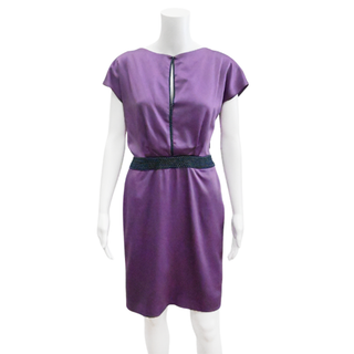 ZAC POSEN | Purple Beaded Sheath Dress