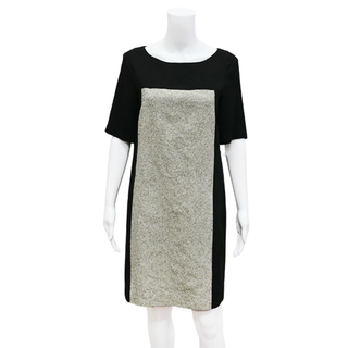 4 COLLECTIVE | Black Textured Shift Dress
