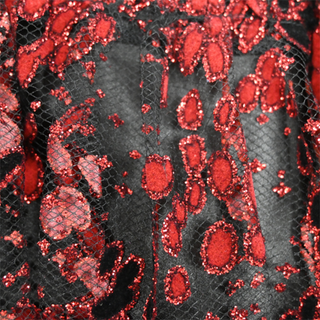 OPENING CEREMONY | Blaze Red Glitter Lace Blouse