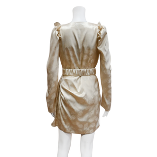 BEULAH | Ivory Jacquard Leaf Mini Dress