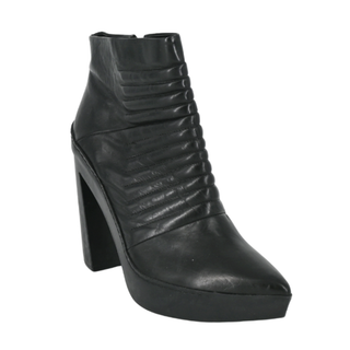 VIC MATIE | Black Quilted Leather Ankle Booties
