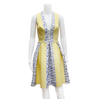 SILVIA TCHERASSI | Floral & Striped Flare Dress
