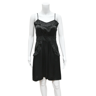 MARC BY MJ | Ruffled Black Slip Dress