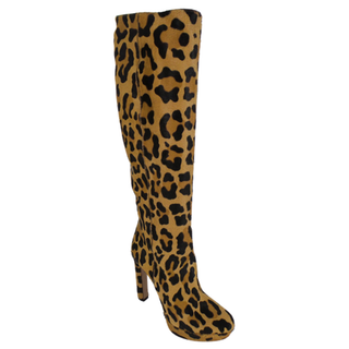 PRADA | Leopard-Print Pony Hair Boots