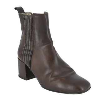 BRUNELLO CUCINELLI | Brown Monili Leather Booties