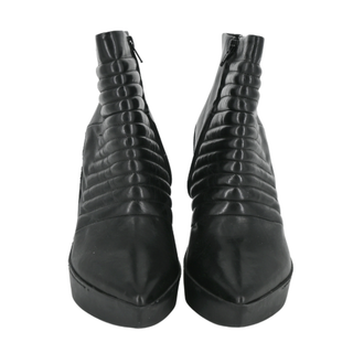 VIC MATIE | Black Quilted Leather Ankle Booties