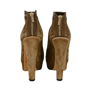 JIMMY CHOO | Beige Suede Platform Booties