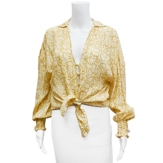 FAITHFULL THE BRAND | Yellow Snake-Print Blouse