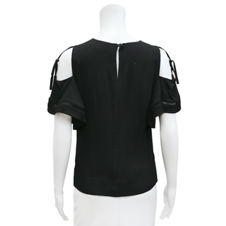 REBECCA TAYLOR | Black Cold-Shoulder Blouse