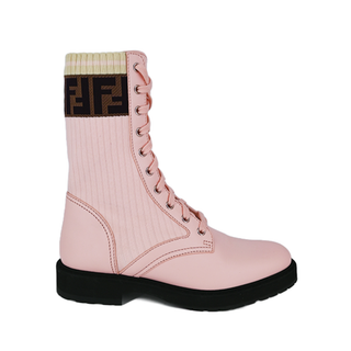 FENDI | Rockoko Pink Zucca Combat Boots