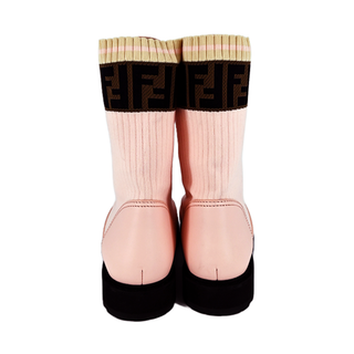 FENDI | Rockoko Pink Zucca Combat Boots