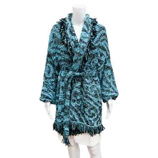 ALANUI | Blue & Black Knit Fringe Cardigan