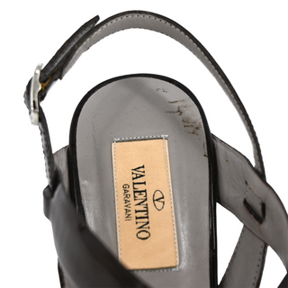 VALENTINO | Dark Brown Quilted Patent Sandals