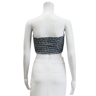 MISA | Thera Geometric Ruched Crop Top