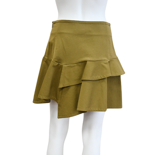 DEREK LAM | Olive Green Ruffled Skirt