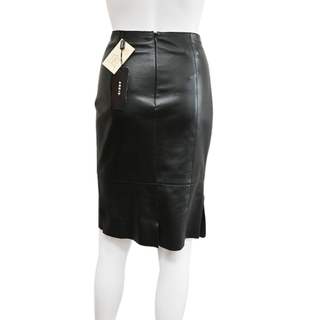 AKRIS | Black Leather Pencil Skirt