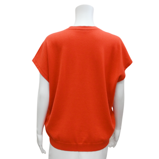 BRUNELLO CUCINELLI | Red Cashmere Short-Sleeve Sweater