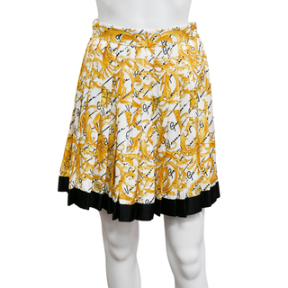 VERSACE | Baroque Print Pleated Silk Skirt