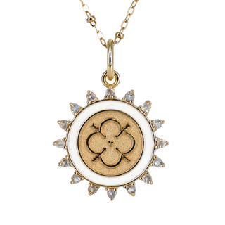 JANE WIN | LOVE Petite Embellished Pendant Coin Necklace