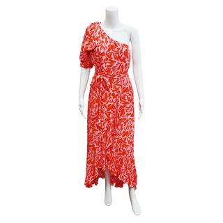 Vie Printed One-Shoulder Midi Dress