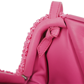 BOTTEGA VENETA | Magenta Curly Raffia Point Bag