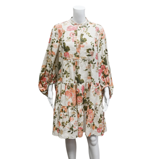 Winona Floral Linen Tiered Dress