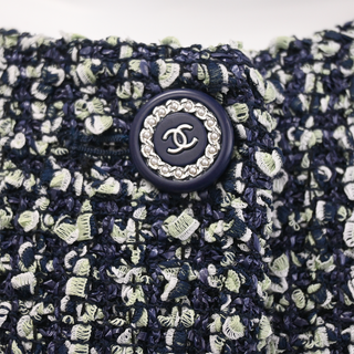 CHANEL | Navy & Light Green Tweed Jacket