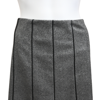 CELINE | Gray Wool-Blend A-Line Skirt