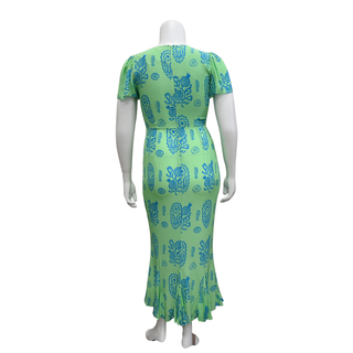 RHODE | Lulani Green Ruffled Maxi Dress