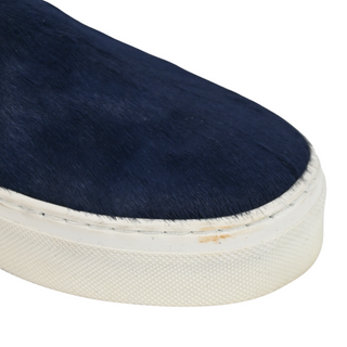 CELINE | Navy Ponyhair Slip-On Sneakers