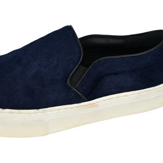 CELINE | Navy Ponyhair Slip-On Sneakers