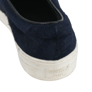 CELINE | Navy Ponyhair Slip-On Sneakers