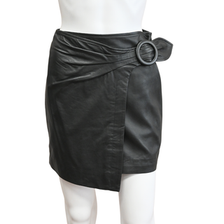 JOIE | Leonna Black Leather Mini Skirt