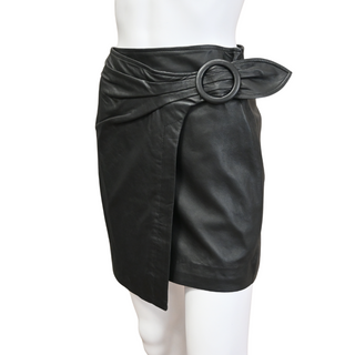 JOIE | Leonna Black Leather Mini Skirt