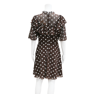 PEARL | Chestnut Dotted Ruffle Dress