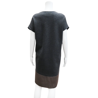BRUNELLO CUCINELLI | Charcoal Wool-Blend Shift Dress